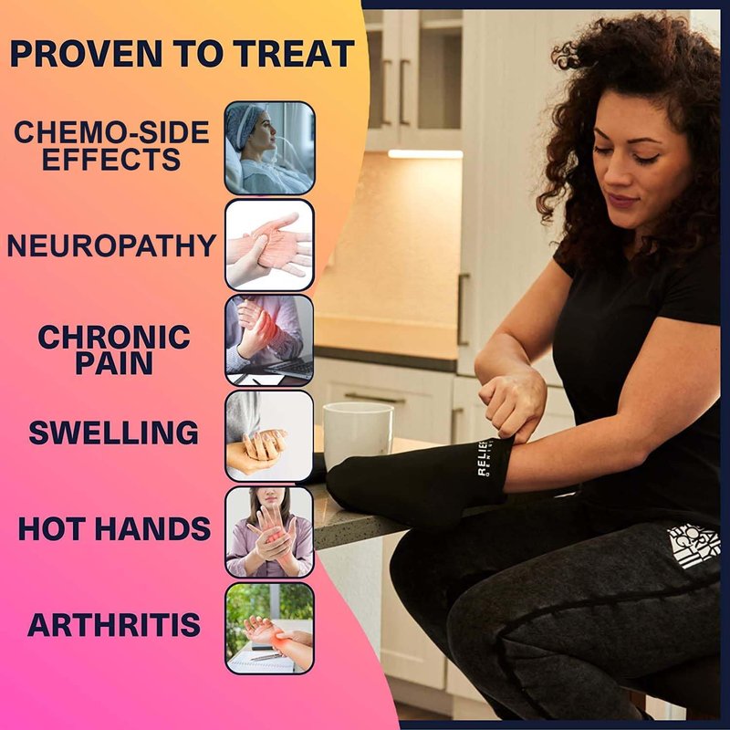 Cold Therapy Socks & Hand Ice Pack Cooling Gloves - Chemotherapy Relief for Neuropathy | Large Size