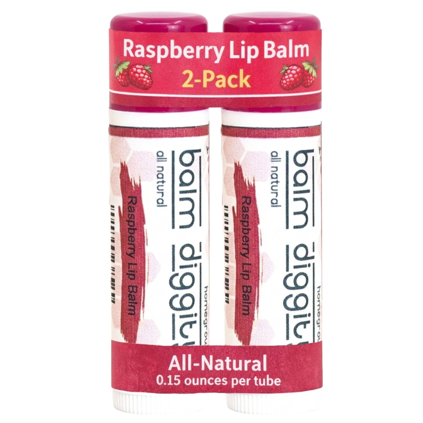 It’s The Balm Diggity Raspberry Lip Balm - Natural Scented Moisturizing Stick for Lips - Hydrating Smoothing Daily Conditioning Care with Shea Butter, Coconut Oil & Beeswax - 2-Pack