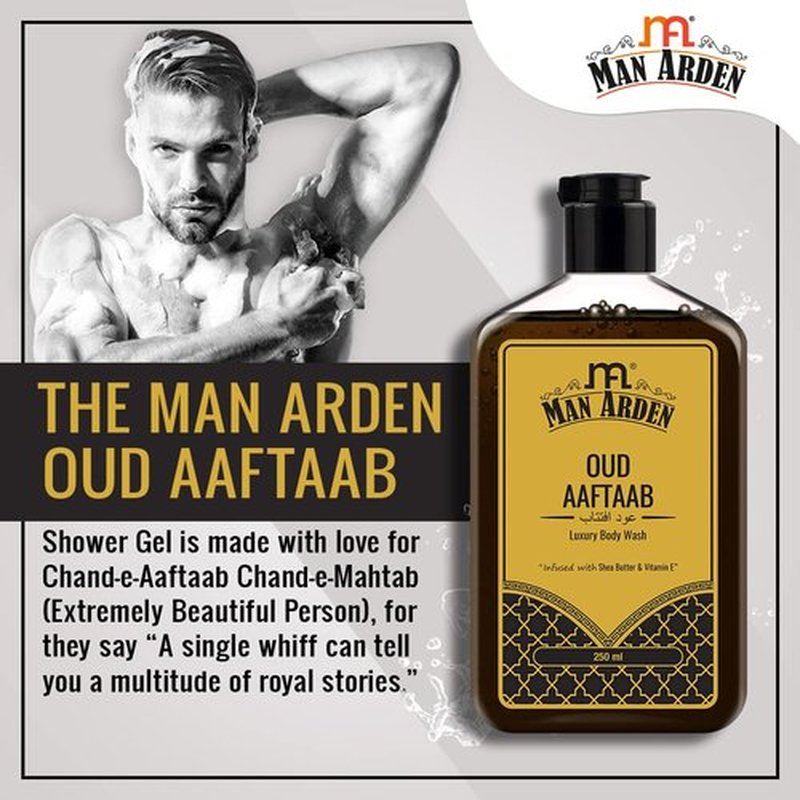 Man Arden Oud Aaftaab Luxury Body Wash Infused With Shea Butter & Vitamin E, 250ml