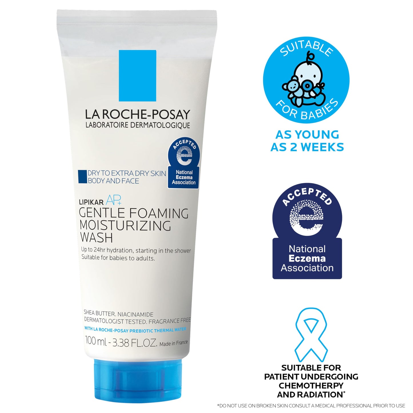 La Roche-Posay Lipikar AP+ Gentle Moisturizing Body Wash, 3.38oz