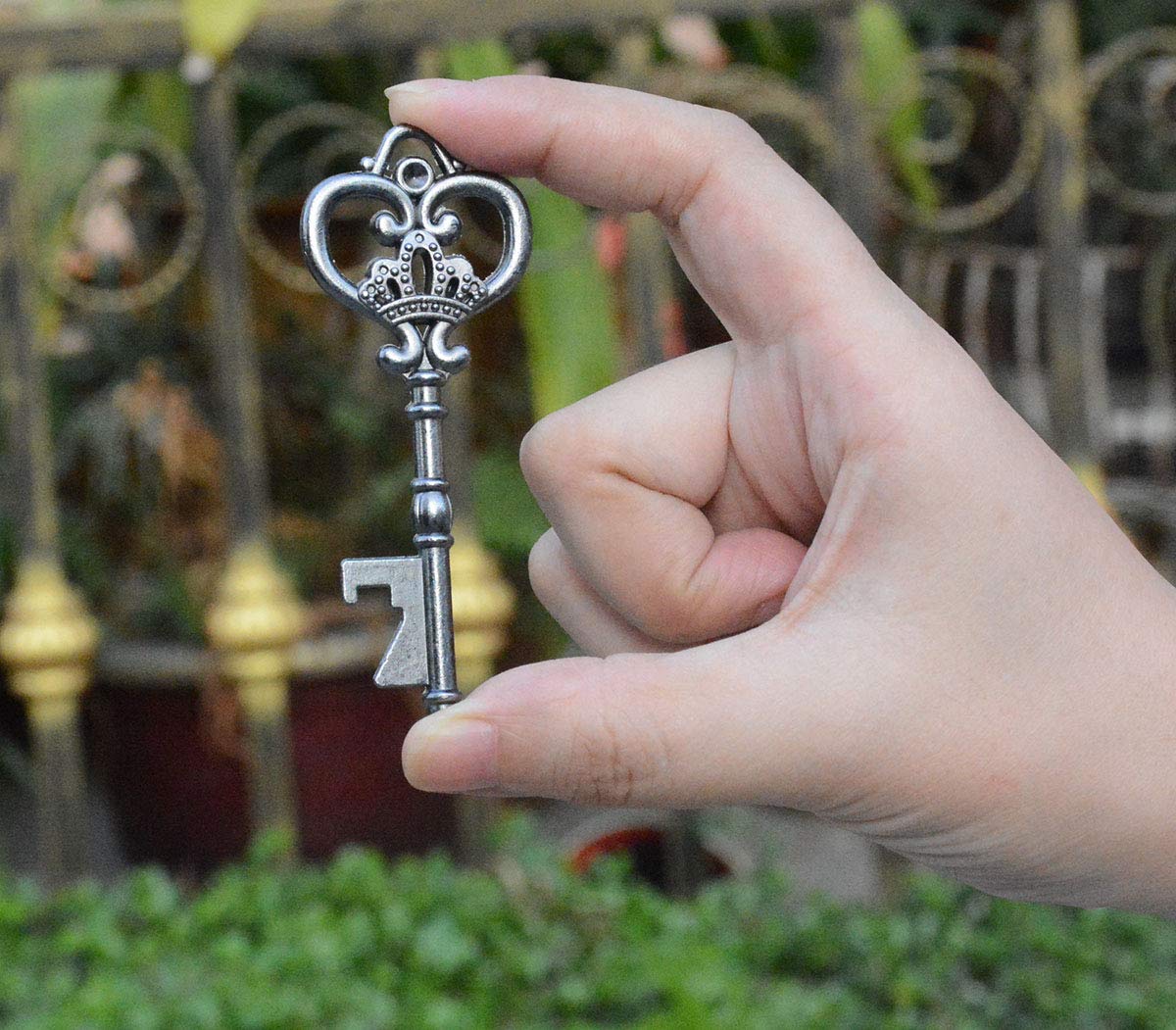 Yansanido 50pcs Black Skeleton Key Beer Bottle Opener With 100 Pcs Thank You Card and 98 Feet Hemp Rope for Wedding Party Favors (50pcs Black)