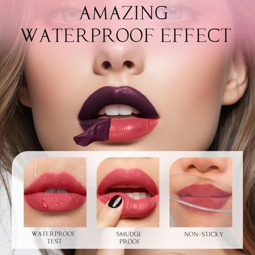 DAGEDA Lip Stain Peel Off, 3 Colors Lip Liner Stain, Matte Finish Peel Off Lip Tint Stain, Non-Stick Tattoo Color Lip Gloss, Highly Pigmented Liquid Lipstick, Waterproof Lip Makeup for Women