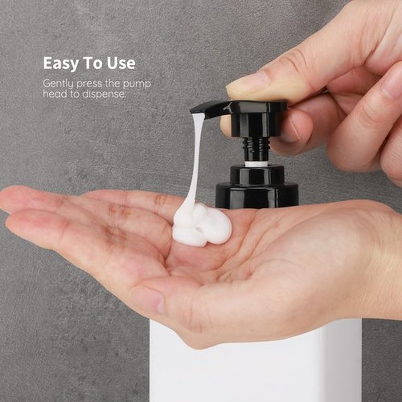 Segbeauty Soap Dispenser Bottle, 3pcs 13.5oz Empty Refillable Press Pump Bottle with Labels, 400ml Plastic Lotion Dispenser Shower Containers for Bathroom Hotel Shampoo Conditioner Body Soap White
