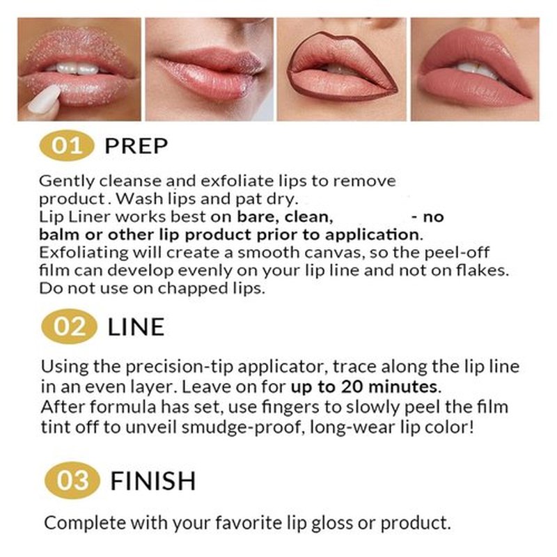 Timbersonic Lip Stain, Lip Stain Peel, Peel off Lip Stain, Peel Off Lip Liner Stain, Lip Stain Nude, Long Lasting Lip Stain Peel Off Waterproof (03)