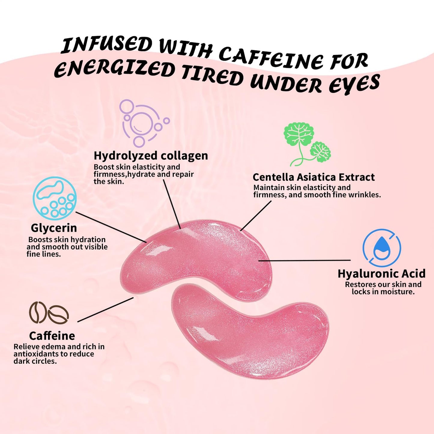 Maskiss Under Eye Patches (8 Pairs), Caffeine Eye Masks for Dark Circles Puffy Eyes Undereye Bags, Collagen Eye Patches for Wrinkles and Puffiness, Skin Care Gift for Her