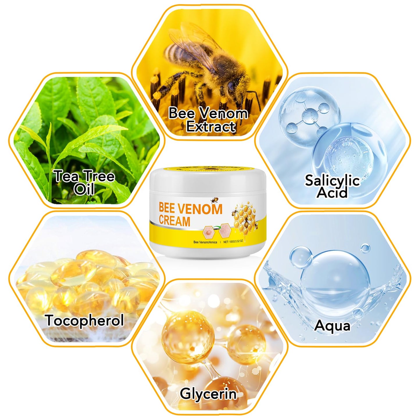 ITSDAWN Bee Venom Cream, Bee Venom Skin Cream, Hydrating Moisturizing Cream for Face and All Parts of the Body 100g / 3.52 oz