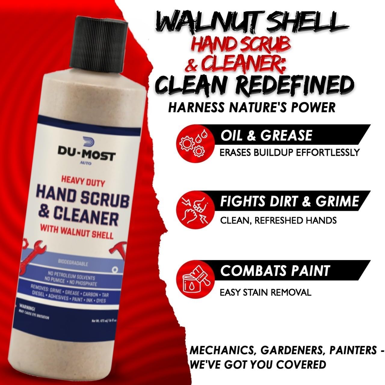 DU-MOST Heavy-Duty Walnut Hand Scrub & Hand Cleaner, 16 oz