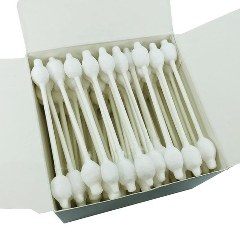 300pcs CGR Baby Safety Cotton Swabs with Large Tips for Newborn, Babies, Kids, Children, 100% Organic Cotton, White Paper Sticks, 5 Pack of 60 Swabs Total(5 Paper Boxes)
