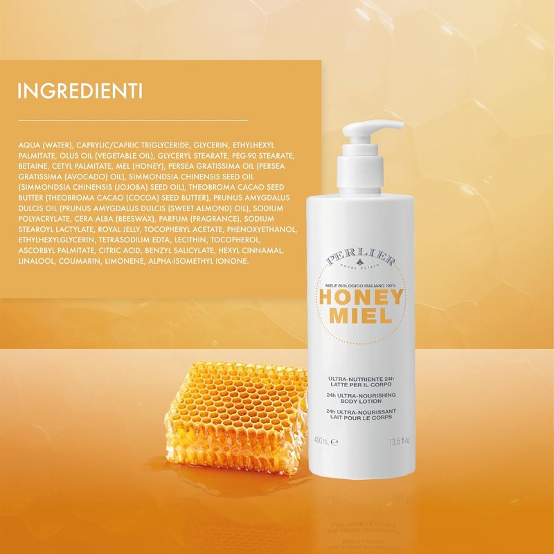 Perlier Honey Miel Ultra-Nourishing Body Lotion - 400 ml | Hydrating & Moisturizing Formula