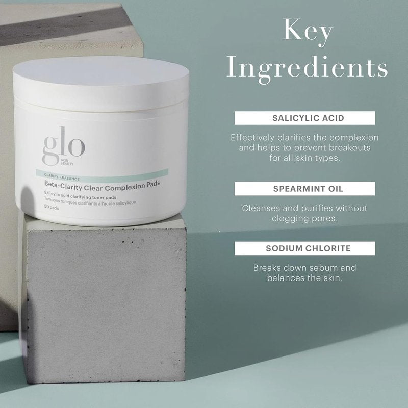 Clear Complexion Pads - Glo Skin Beauty | Tones, Balances & Promotes Clearer Skin - 60 Pads