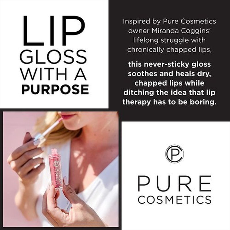 Pure Cosmetics Pure Illumination Lip Gloss - LED-lit Applicator w/Side Mirror - Non-Sticky, Moisturizing & Hydrating Lip Glosses - Soothes & Protects Dry Chapped Lips (Party Girl Pink)