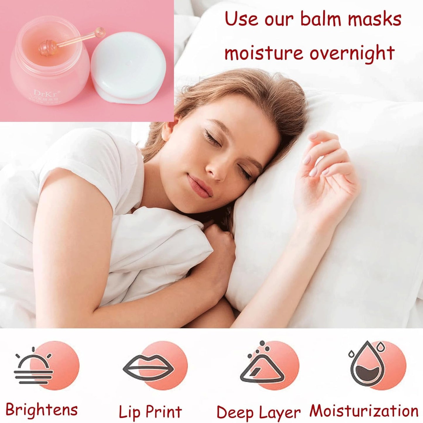 Gireatick 3PCS Lip Sleeping Mask Set, Day and Night Repair Lip Balm, Fades Lip Lines, Brighten Color, Deep Hydration, Lip Moisturiser for Dry Chapped Peeling Cracked Lips
