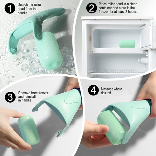 Teenitor Mint Green Ice Roller, Cold Face Roller, Ice Roller for Face & Eye Puffiness Relief, Ice Face Roller Skin Care Beauty Tools