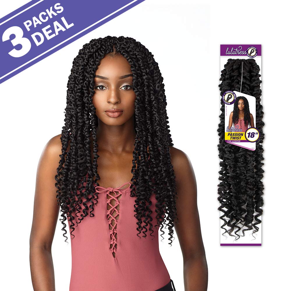 MULTI PACK DEALS! Sensationnel Crochet Braids Lulutress Passion Twist 18" (3-PACK, 30)