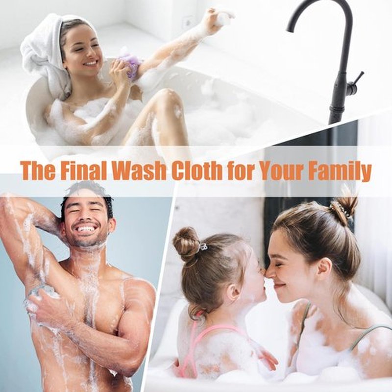 Unifab African Net Sponge Authentic Real African Exfoliating Net Bath Sponge Wash Cloth Exfoliating Washcloth African Net Cloth Body Scrubber for Shower Gray