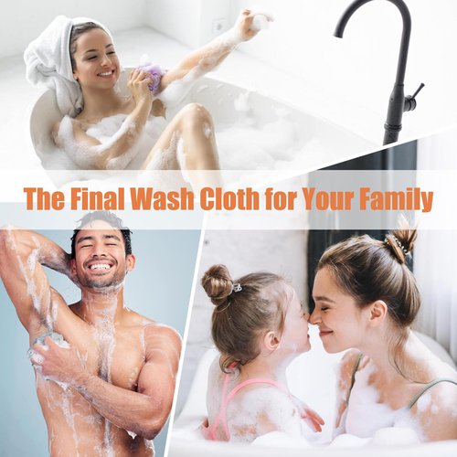 Unifab African Net Sponge Authentic Real African Exfoliating Net Bath Sponge Wash Cloth Exfoliating Washcloth African Net Cloth Body Scrubber for Shower Red