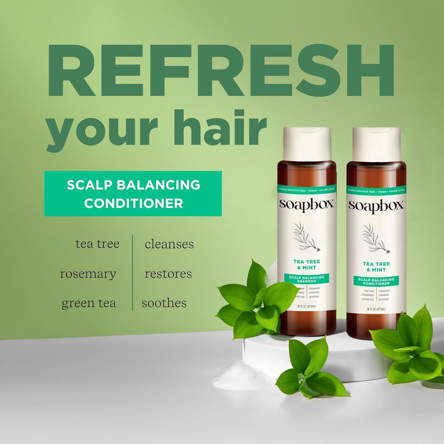 Soapbox Argan Oil with Shea Butter Conditioner, Volumizing, Vegan, Color Safe, Sulfate & Silicone Free Hair Conditioner, 16oz, Pack of 3