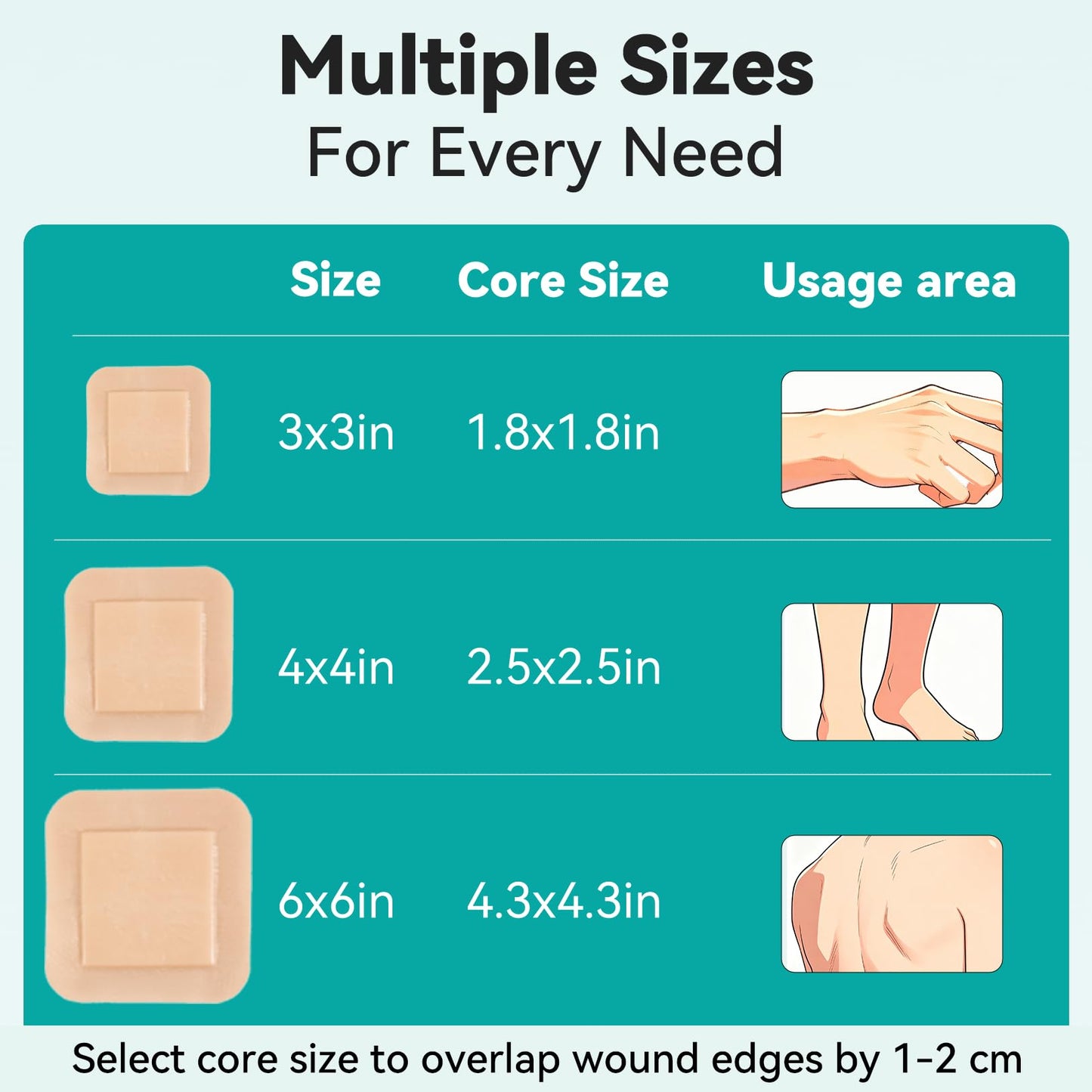 Dimora Silicone Foam Dressing 6"x 6"(10PCS), Silicone Foam Dressing with Border Adhesive 6"x6" Waterproof Wound Dressing Bandage for Wound Care 10 Pack