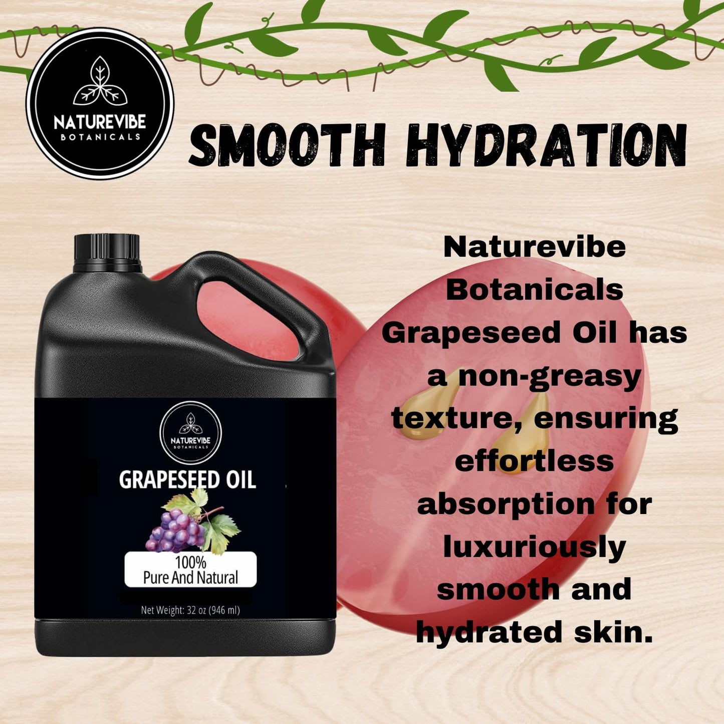 Coffee Bean Oil & Grapeseed Oil Combo - 32oz Each | Natural Skin Moisturizer