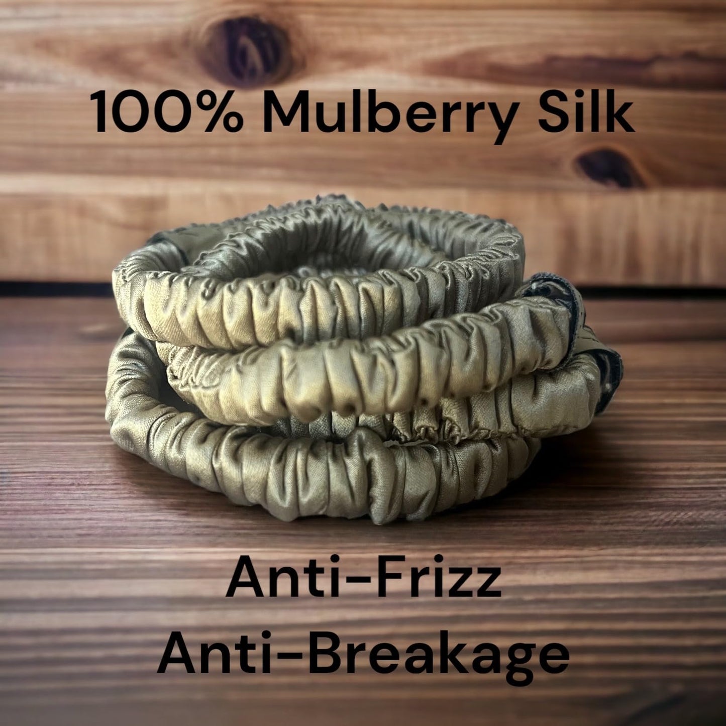 BONVEY - The Skinny Scrunchie - DARKEST BLONDE 100% Pure Mulberry Silk. Suited for all types. (Set of 4)