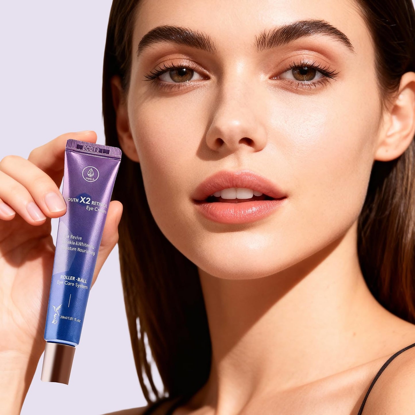 MEDB Youth X2 Eye Cream – Korean Skincare with Peptides & Cooling Triple Roller for Hydrated, Refreshed Eyes – 30ml / 1.01 fl oz