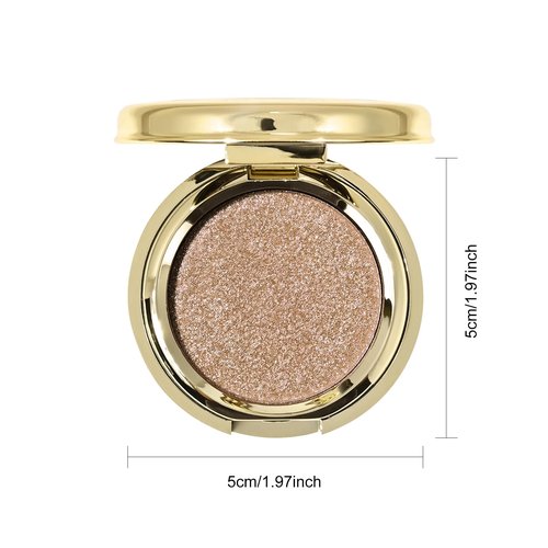 KYDA Single Glitter Eyeshadow, Sparkling Champagne Brown Eyeshadow, Cold Neutral Brown Shimmer Pressed Powder Eyeshadow, High Glow Eyeshadow Compact, Lightweight Blendable Pearl Eyeshadow, Cold Brown