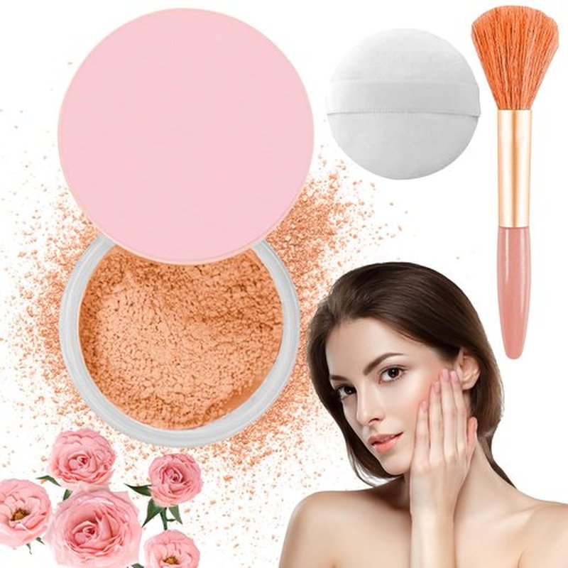 Beauty Blurring Powder, Beauty Pink Setting Powder, Blurring Setting Powder, Beauty Blurring Setting Powder for All Skin Tones (02#, 1Pc)