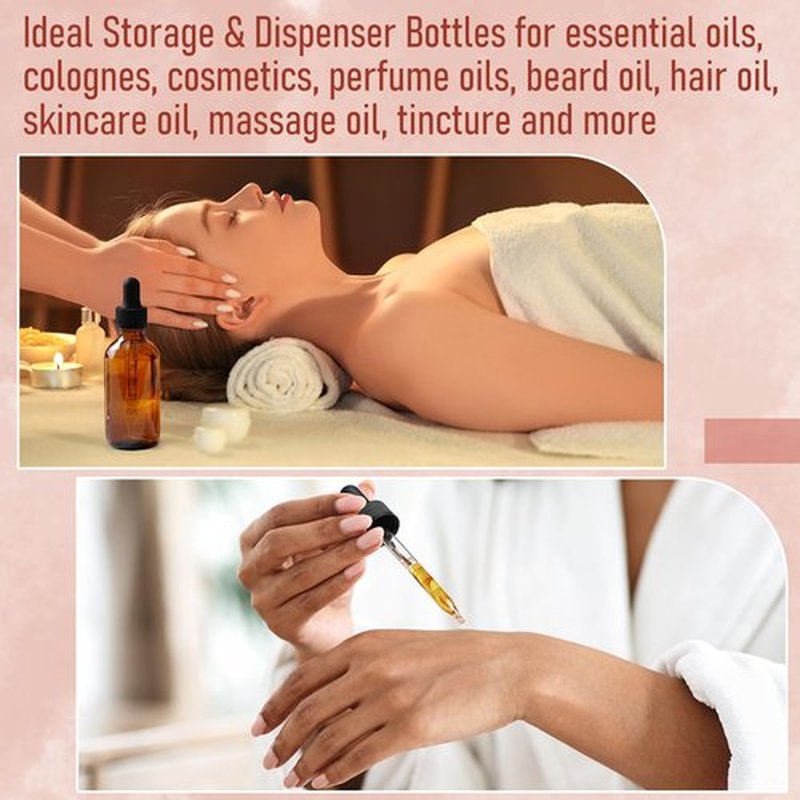 4 Pack 100ml Glass Dropper Bottles with Measured Dropper - 3.4oz Dark Amber Tincture Bottles with Calibrated Glass Eye Dropper (1ml), Leakproof Essential Oil Bottles for Health, Personal Care & Beauty