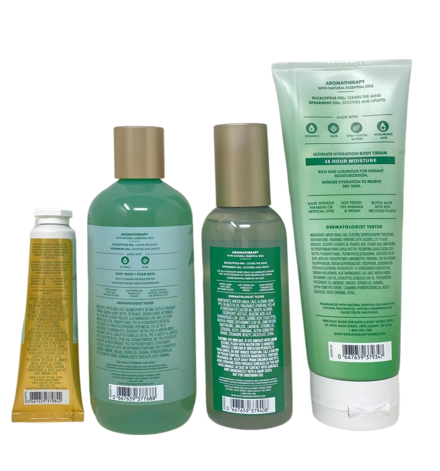 Bath & Body Works Aromatherapy Stress Relief Eucalyptus Spearmint - Body Cream, Body Wash & Foam Bath, Essential Oil Perfume Mist and Hand Cream - with a Fresh Forest Bar Soap