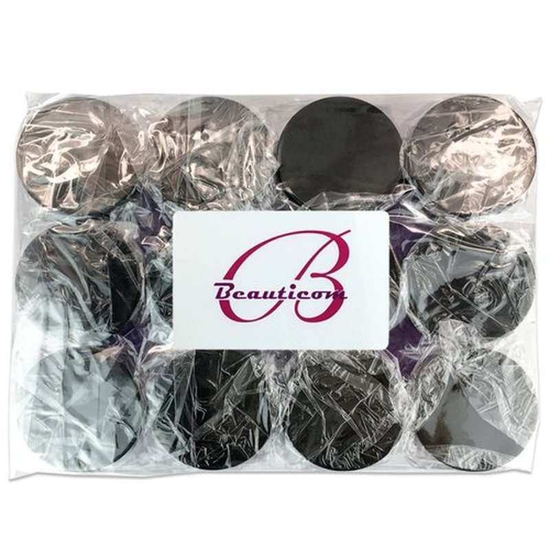 Beauticom 30g/30ml (1 fl. oz.) Double Wall Purple-Tinted Plastic Leak Proof Jars with Flat Top Lids for Creams, Lotions, Make Up, Powders, Glitters, and more... (Color: Black Lid, Pieces: 30)