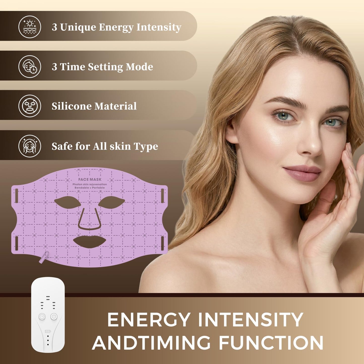 Verfubo Red Light Therapy Face Mask, LED Light Therapy Mask FDA Cleared - 660nm & 850nm for Wrinkles, Collagen & Acne I Adjustable Fit for All Skin Tones I Clinically-Backed 10-Min Daily Sessions