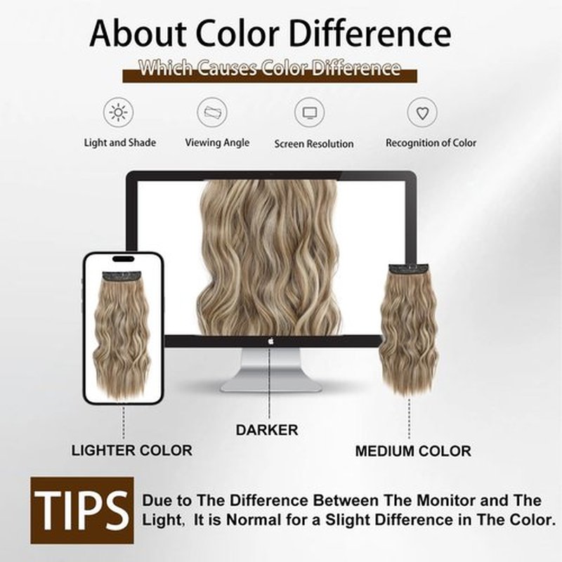 Clip In Hair Extensions 4PCS Light Brown Highlighted Dirty Blonde Hair Extensions Clip ins Smooth and Tangle Free Lightweight Lace Net Synthetic Hairpieces