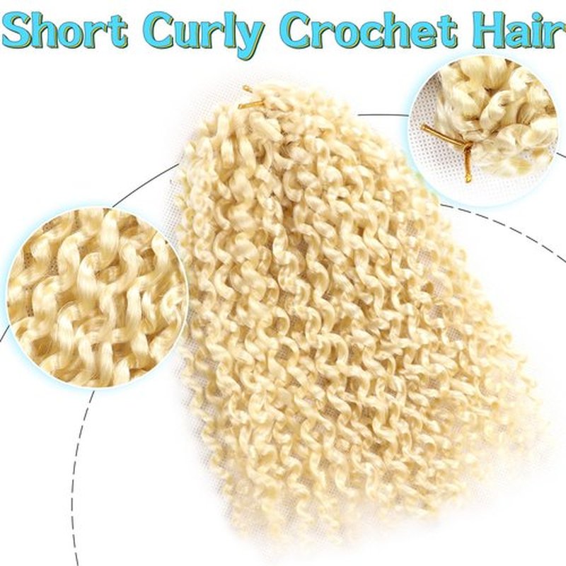 8 Inch Short Passion Twist Hair 6 Bundles Kinky Curly Crochet Hair for Black Women Curly Braiding Hair Crochet Braids Hair (6Bundles8 Inch, Blonde)