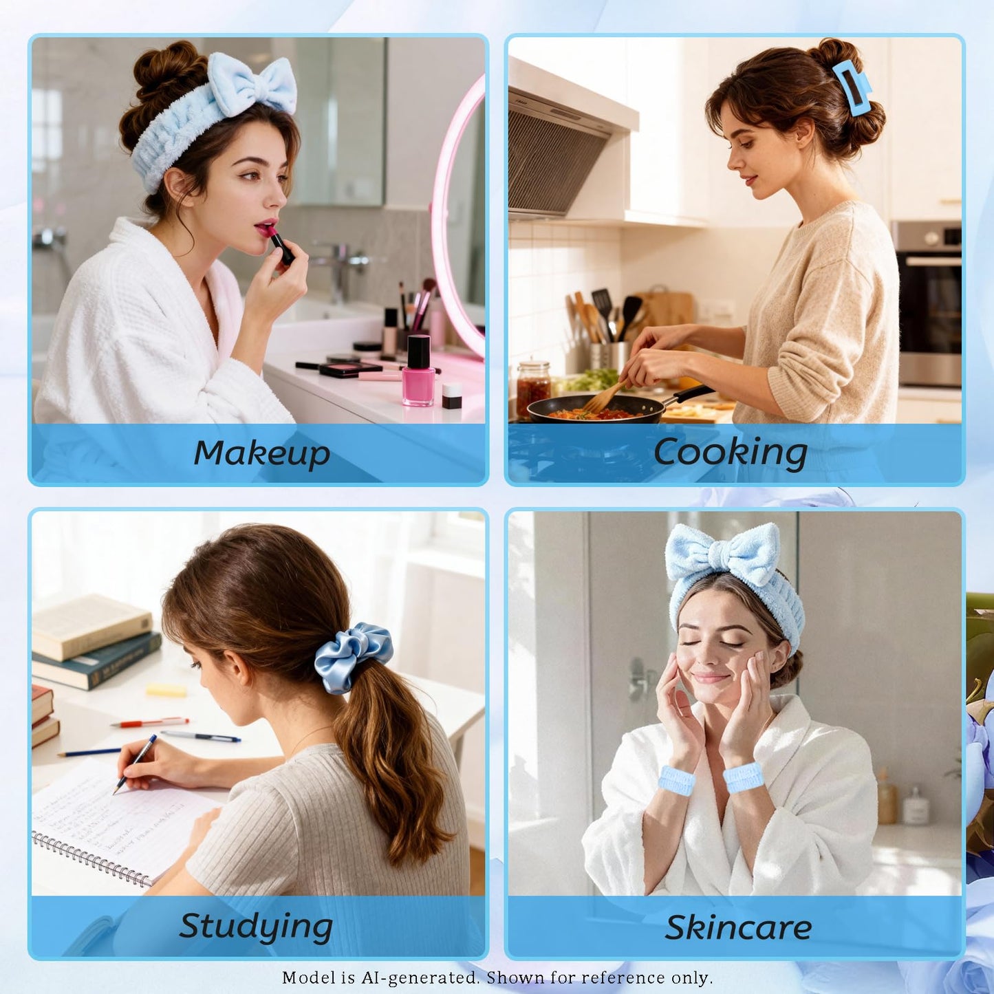 ZAHAT Skincare Headband Set with Face Wash Wristbands, 6PCS Gift for Women