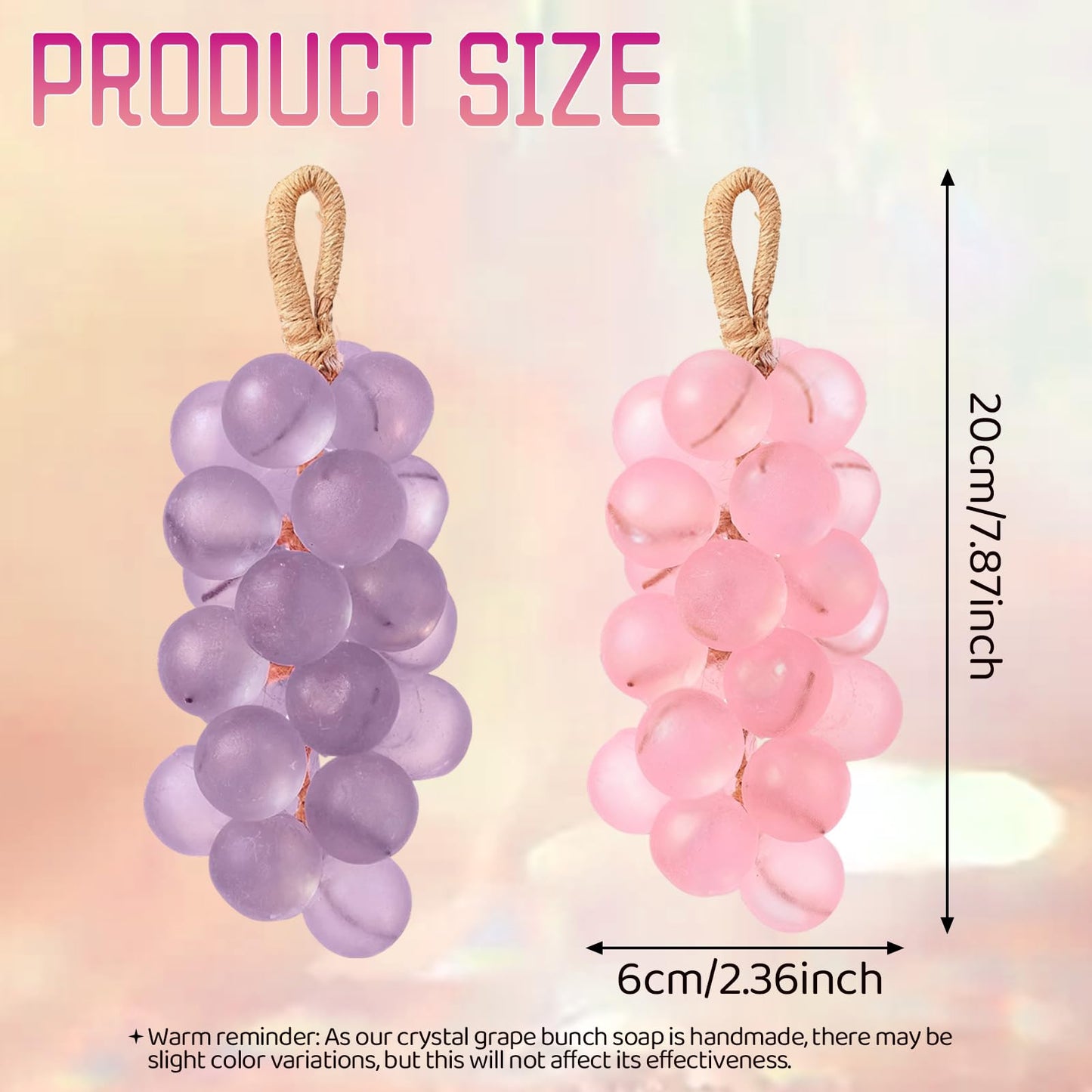 ForgeVibe Grape Soap,Grape Soap On A Rope,Handmade Grapes Cluster Shaped Soaps for Hand Wash, Bath, Fresh Air Women Men (1, Purple)