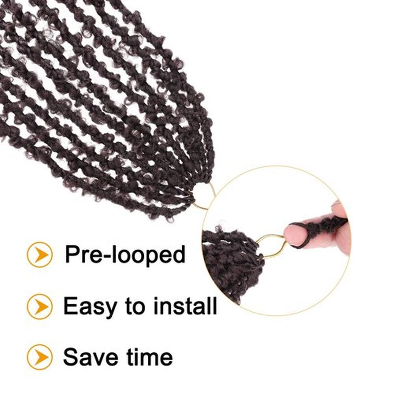 ZRQ 30 Inch Butterfly Locs Crochet Hair 6 Packs Distressed Faux Locs Crochet Braids, Pre looped Handmade Goddess Soft Locs Light Weight Crochet Locs for Women(6Packs,4#)