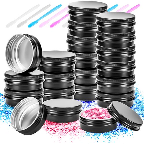 MotBach 16 Pack 0.5oz Tin Jars, 30ml Metal Tin cans, 1/2 Ounce Aluminum tin can jar Containers with Lid for Lotion Bars, Balms, Spices, Salve, Beard Balm, Toiletries, Creams, Samples, Makeup Cosmetic