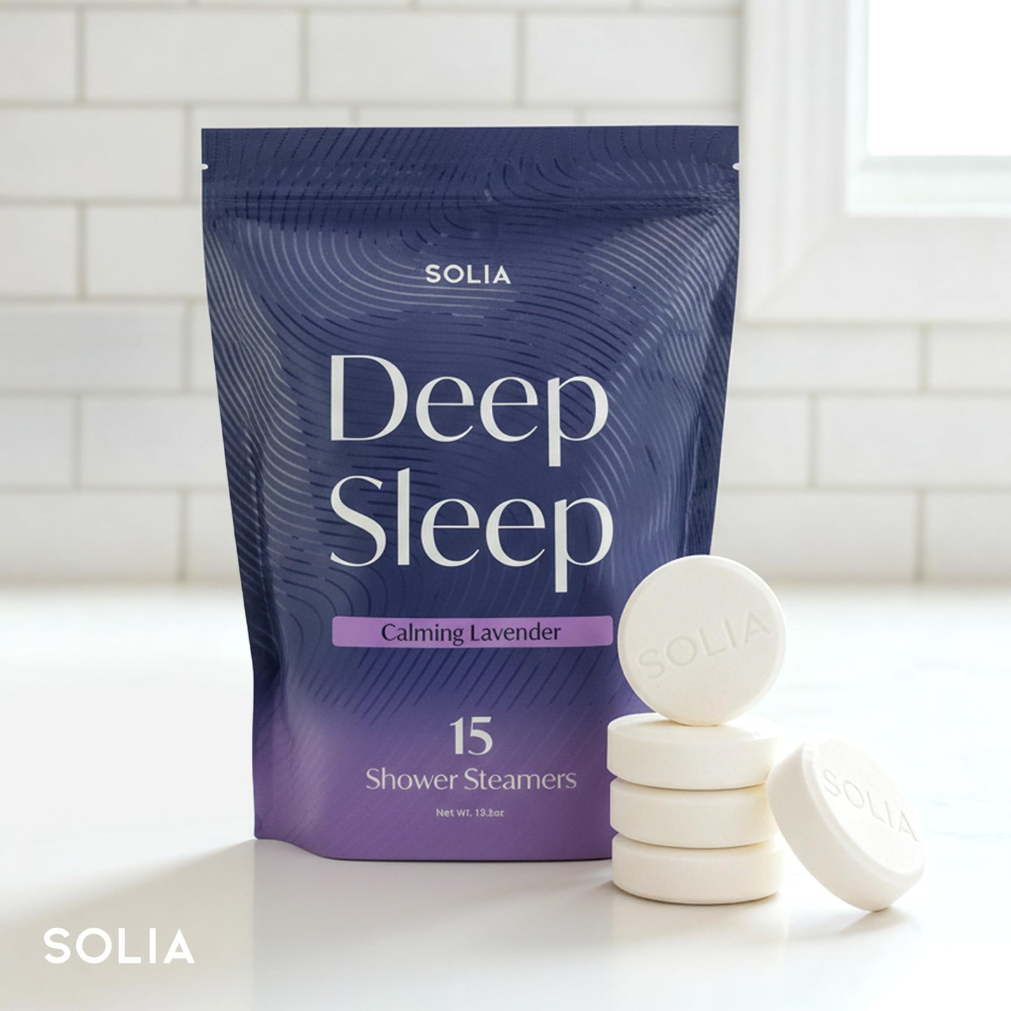 Solia Natural Lavender Shower Steamers - Patent-Pending - Real Essential Oil Lavender Tablets, Spa Steamers Aromatherapy, 15-Pack