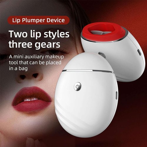 RJSQAQE Electric Lip Vacuum Plumper,Lip Plumper Device,Lip Enhancer Plumper Tool,Automatic Lip Enhancer Fuller Device,Bigger Lip Suction Plumper Tool,3 Gears Lip Augmentation Beauty Device (white)