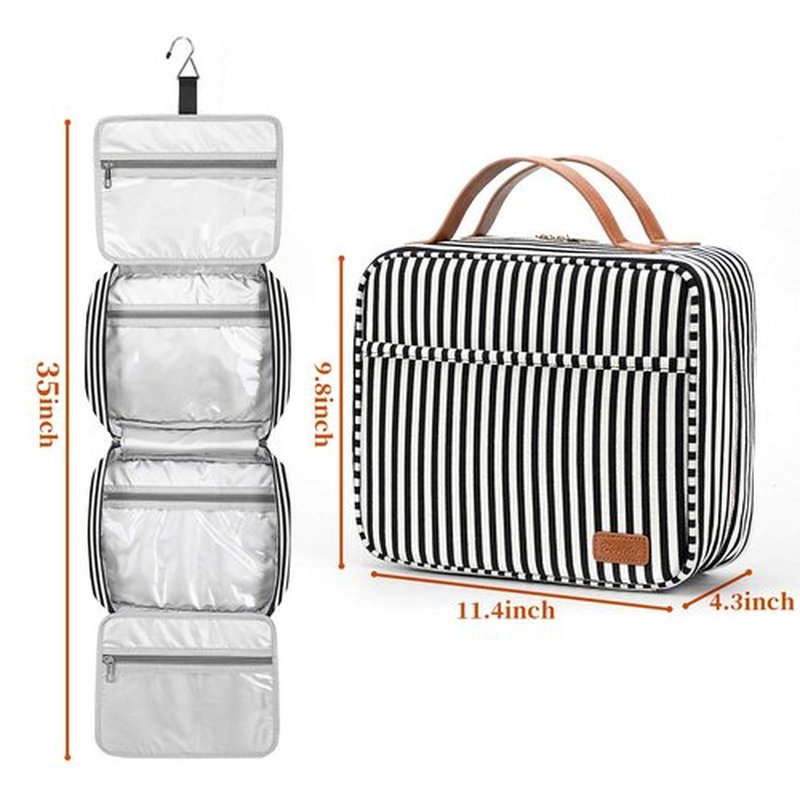 Bosidu Hanging Travel Toiletry Bag,Large Capacity Travel Toiletry Organizer for Traveling Women with 4 Compartments & 1 Sturdy Hook,Perfect for Travel| Daily Use| Valentines' Day