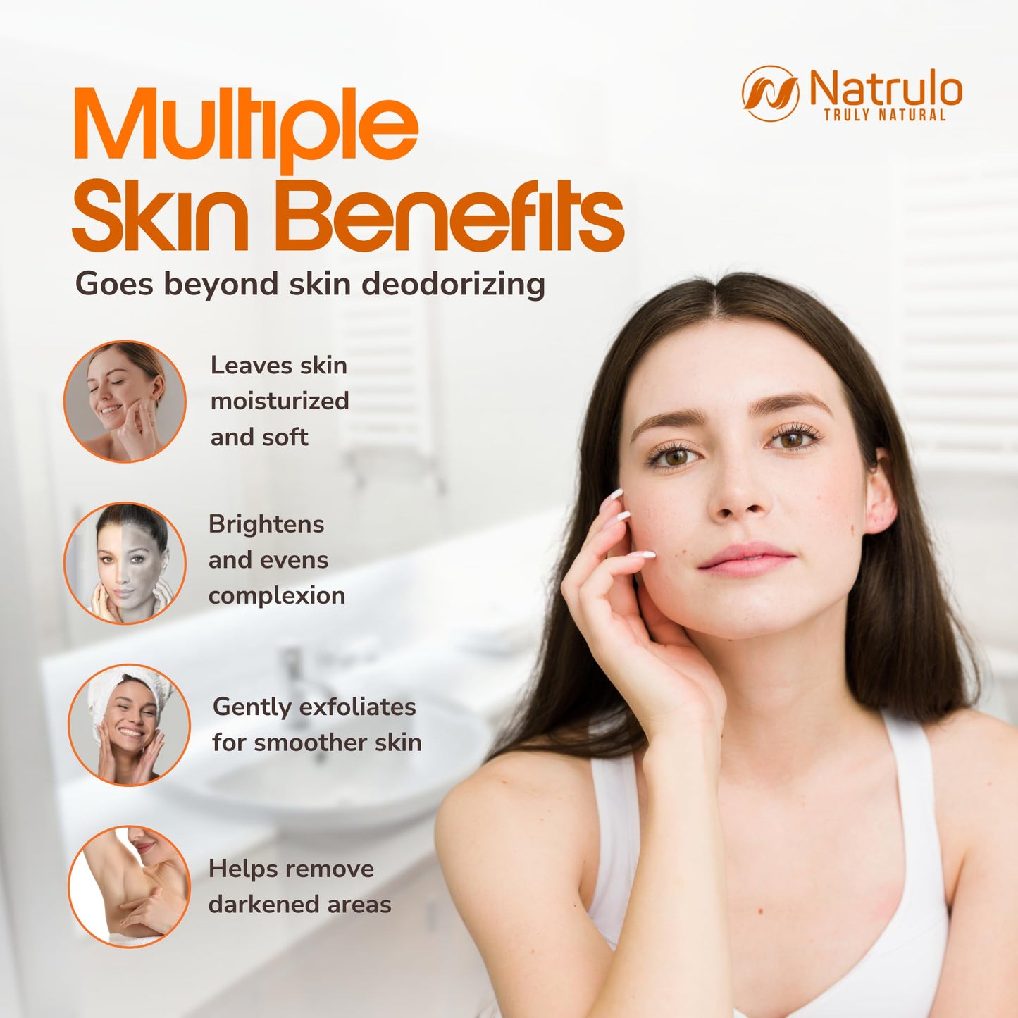 Natrulo Persimmon Soap Bar for Body Odor Control – Purifying Deodorizing Body Wash with Japanese Persimmon & Green Tea Extract for Eliminating Body Odor – Deodorant Soap for Skin Cleansing