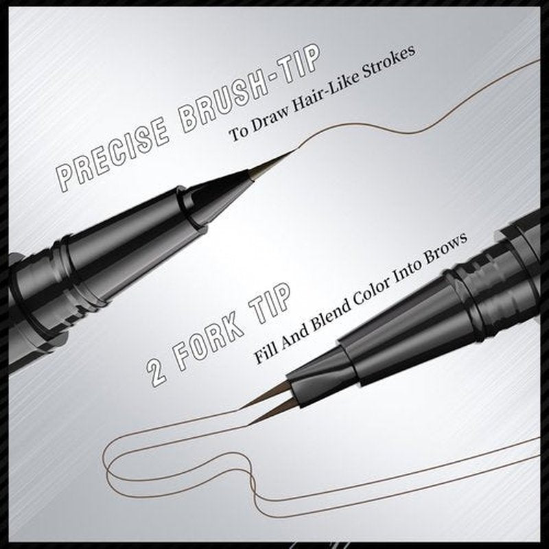 Hello Kiss Microblading Eyebrow Pen, Hello Kiss Liquid Eyebrow Pen, Curved Eyebrow Pen, Trailott Eyebrow Pen, Hellokiss Microblading Eyebrow Pen, Magical Curved Brow Pen (Light Brown)