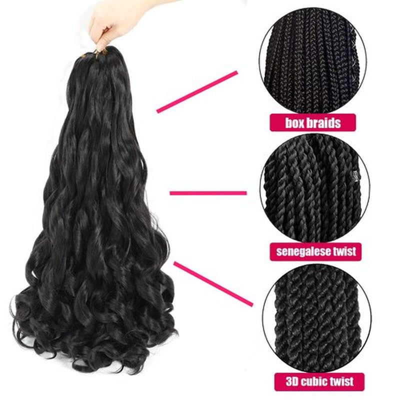 French Curly Braiding Hair 10 Inch 8 Packs - Pre Stretched Bouncy Braiding Hair- Loose Wavy Braiding Hair Synthetic Hair Extensions For Black Women (10 inch 8 packs 1B)