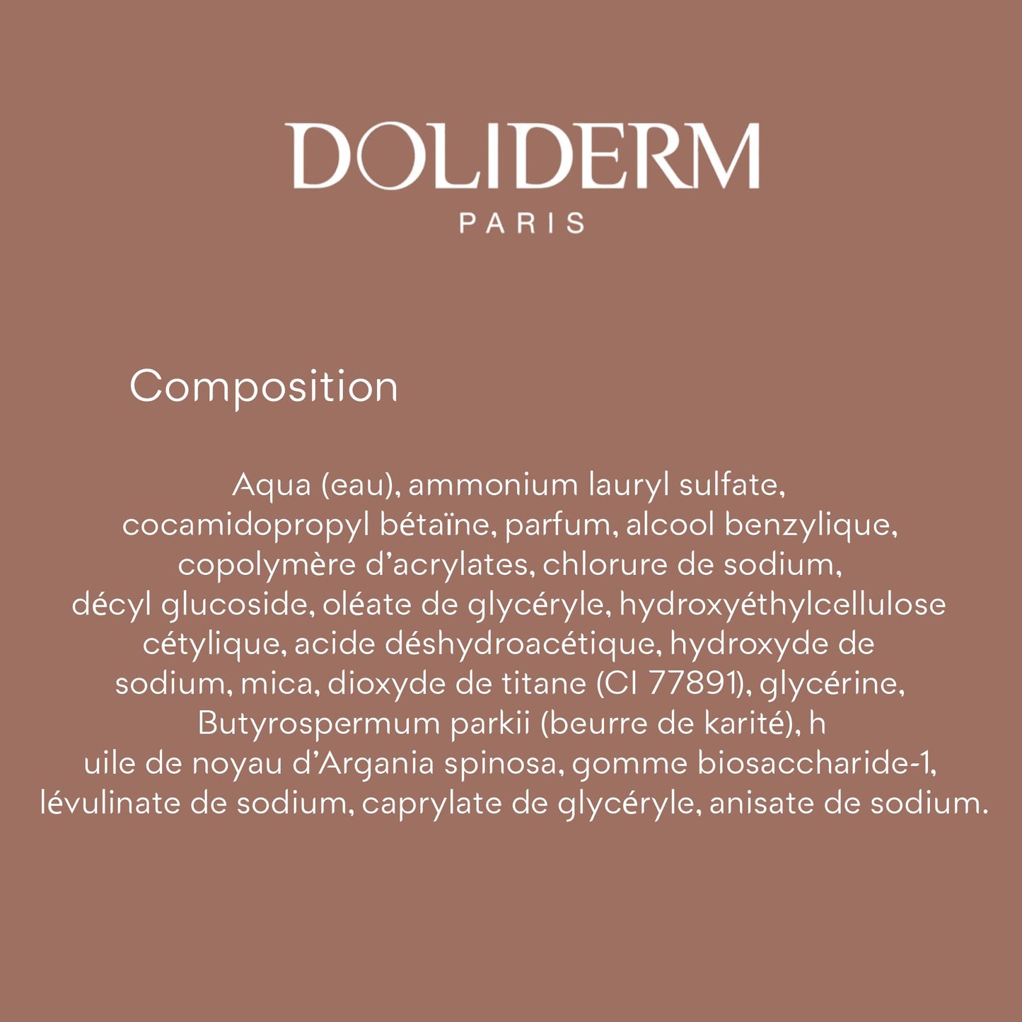Doliderm Paris - Creamy Shower Gel, 33.8 Fl Oz (Argan Elixir)
