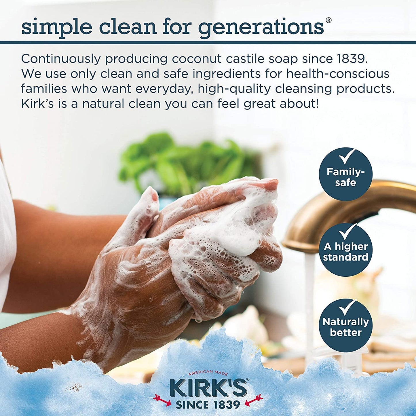 Kirks Natural Original Castile Soap, 4 Ounce - 12 per case.