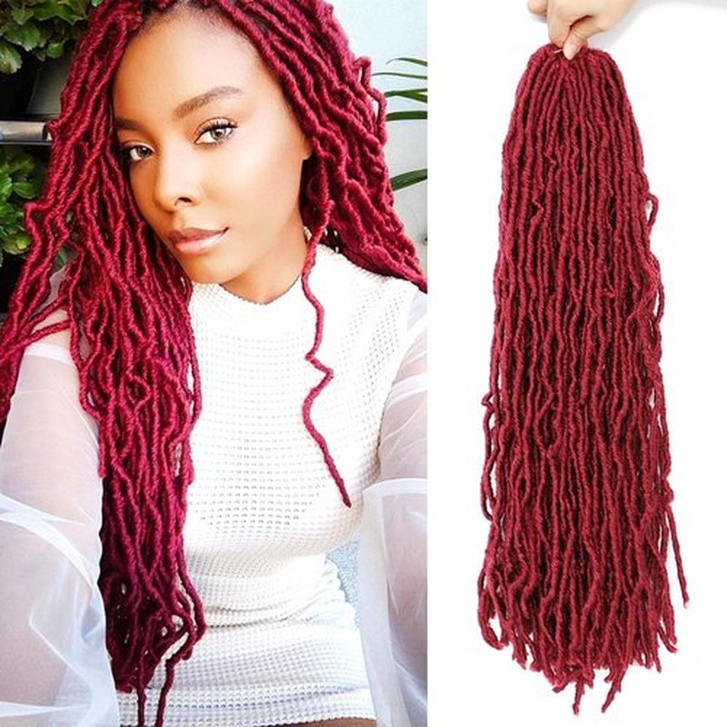 Faux Locs Crochet Hair 24 Inch 6 Packs Soft Locs Crochet Hair for Black Women New Crochet Braids Locs for Butterfly Locs Pre Looped Curly Wavy Braiding Hair Extensions (BUG, 24 Inch)