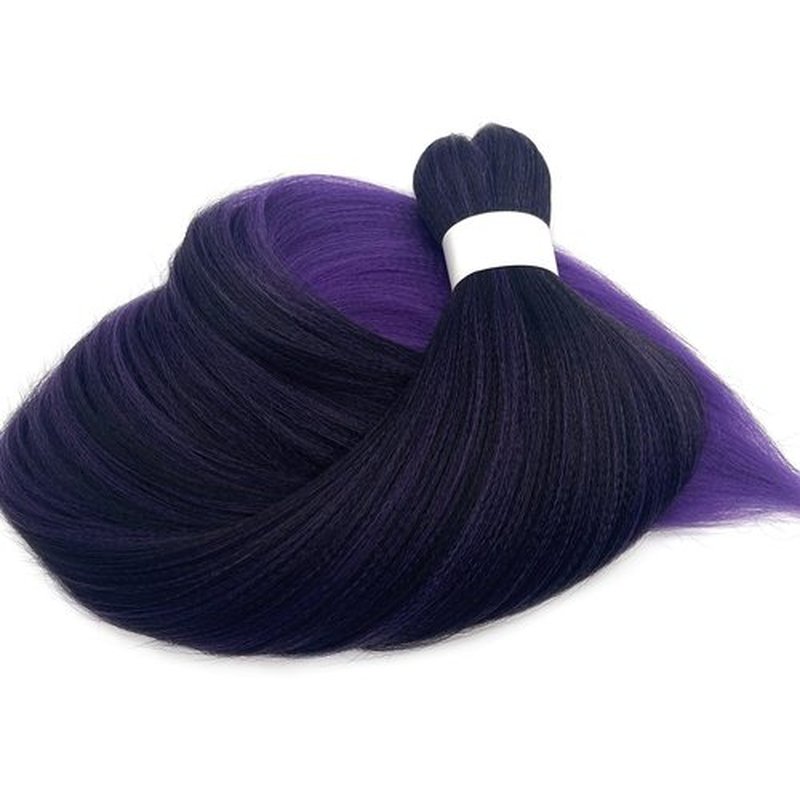 UPruyo 1b Purple Pre Stretched Braiding Hair Purple Ombre Braiding Hair Pre Stretched Synthetic Hair Extensions for Braiding Box Braids Yaki Knotless Hypoallergenic Prestretched Braiding Hair 26 inch