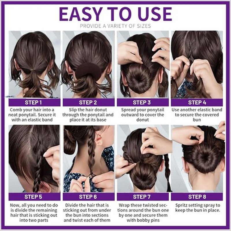 Hair Bun Maker for Kids,4pcs,Hair Bun Accessories for Women - Sock Bun, Ballet Bun with Enhanced Bun Holder, 20pcs Bobby Pins Light Brown