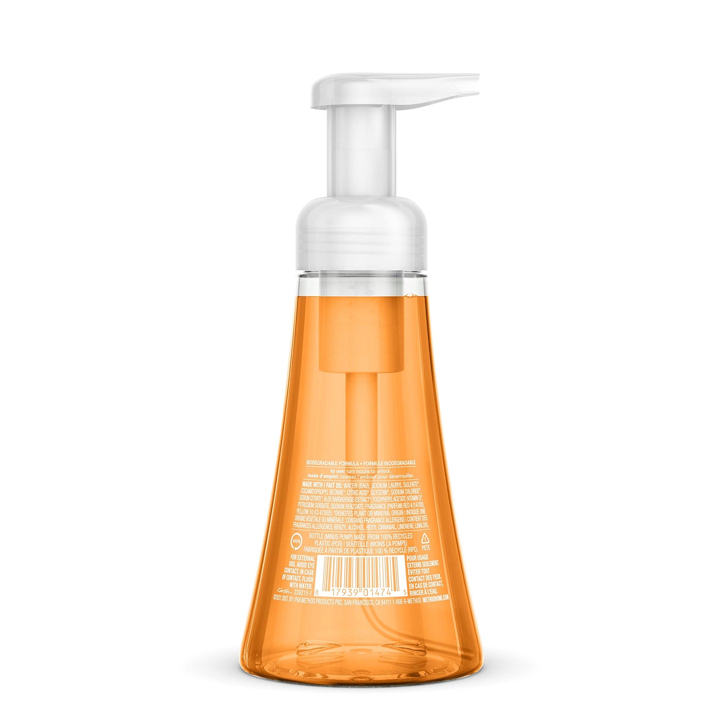 Method Foaming Hand Soap, Orange Ginger, Biodegradable Formula, 10 fl oz (Pack of 6)