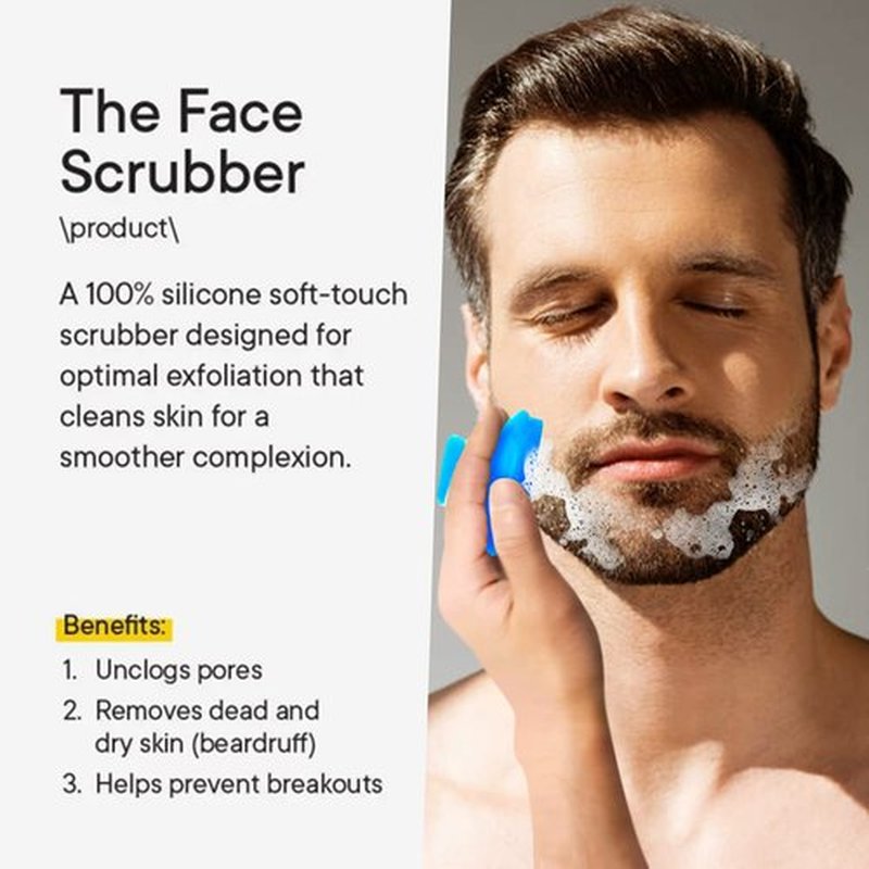 VWMYQ Silicone Face Scrubber for Men Facial Cleansing Brush Silicone Face Wash Brush Manual Waterproof Cleansing Skin Care Face Brushes for Cleansing and Exfoliating (Blue)
